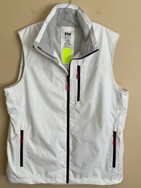 Helly Hansen Crew 2.0 Sailing Vest White Full Zip Men's Size L